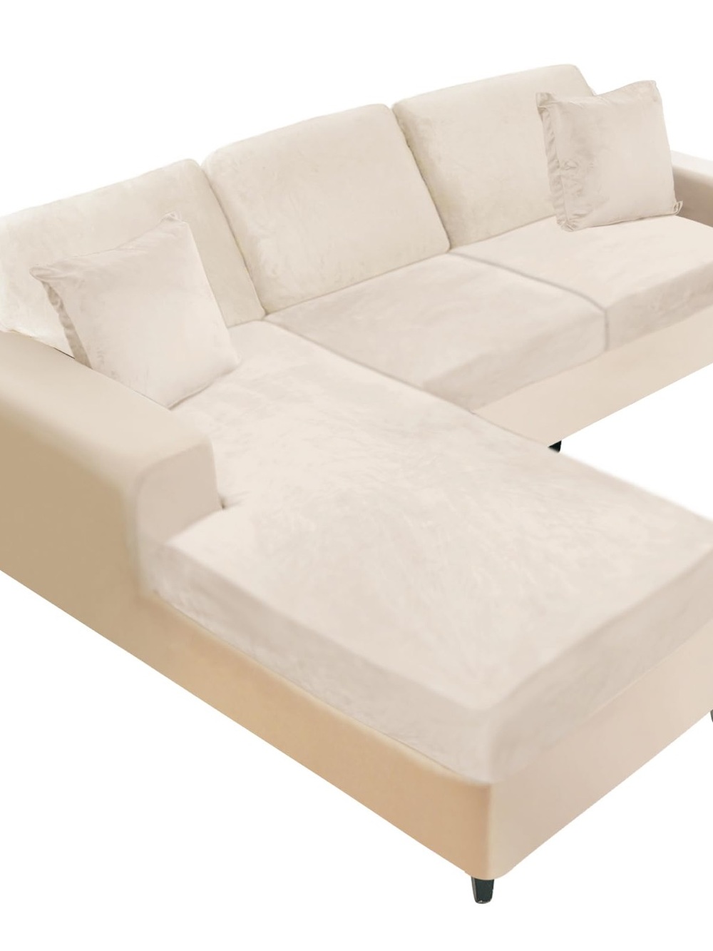 Beige Sectional  Removable Cushions covers-